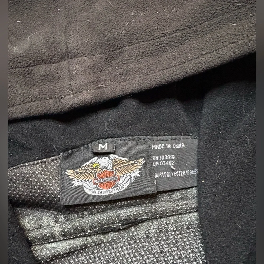 Harley Davidson Size M Vintage Black & Green Padded Motorcycle Riding Jacket
